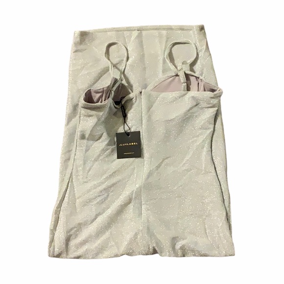 NWT JLUXLABEL Silver Semi Sparkle Midi Dress - Picture 3 of 10